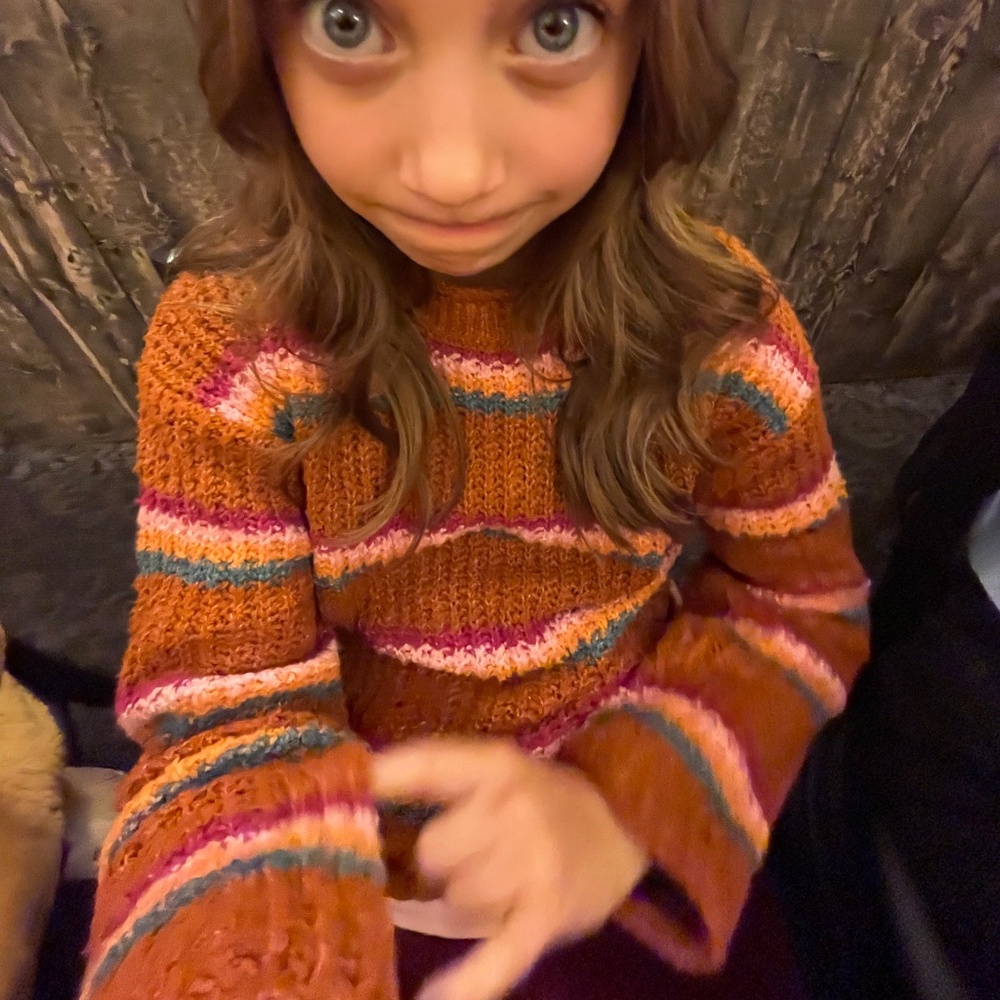 Cat and jack orange striped sweater